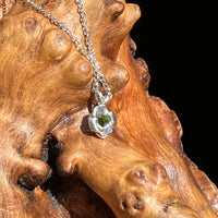 Chrome Diopside Rose Necklace Sterling Silver-Moldavite Life