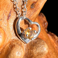 Citrine Heart Necklace Sterling Silver #8189-Moldavite Life