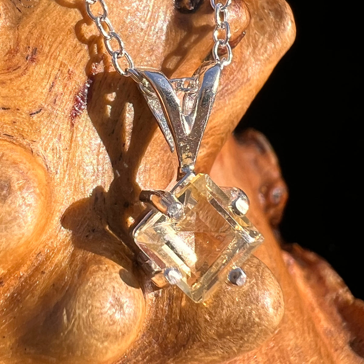 Citrine Necklace Sterling Silver #7741-Moldavite Life