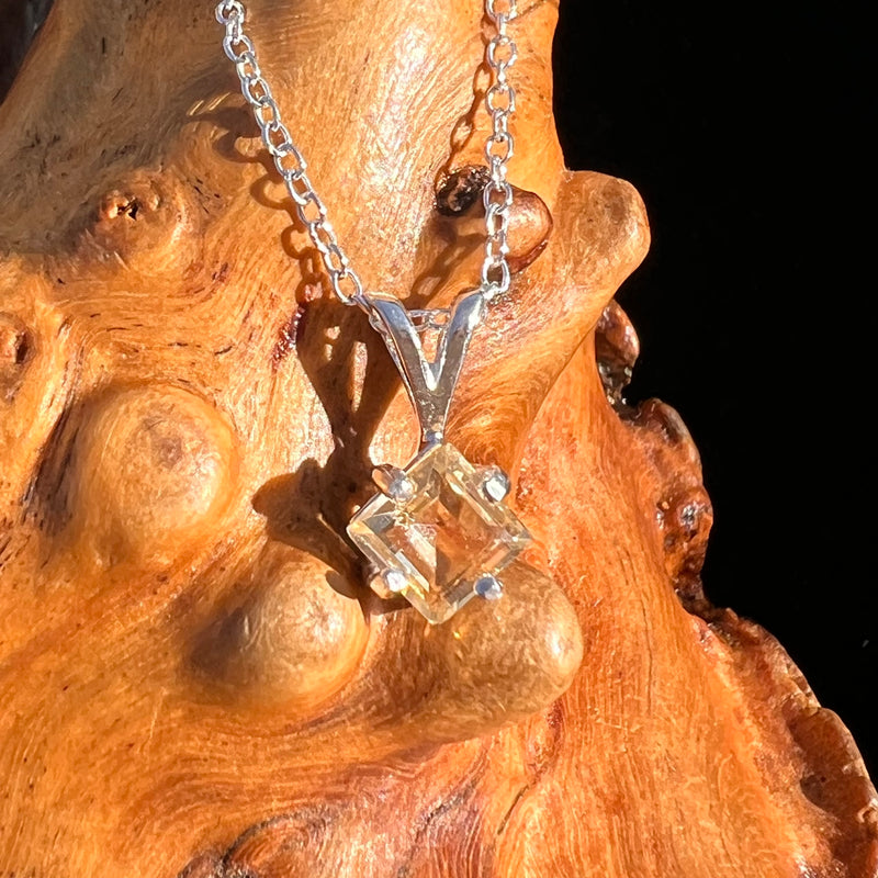 Citrine Necklace Sterling Silver #7741-Moldavite Life