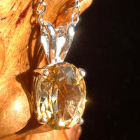 Citrine Oval Necklace Sterling Silver #8718-Moldavite Life