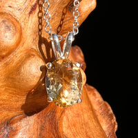 Citrine Oval Necklace Sterling Silver #8718-Moldavite Life