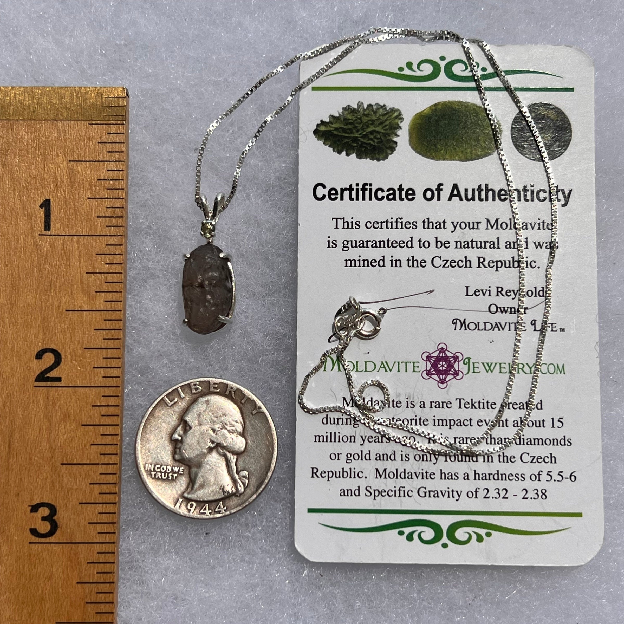 Colombianite Moldavite Pendant Necklace Sterling Moldavite Life