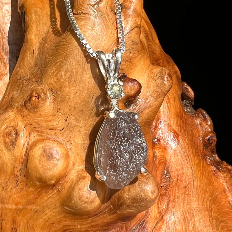 Colombianite & Moldavite Necklace Sterling Silver #5169-Moldavite Life