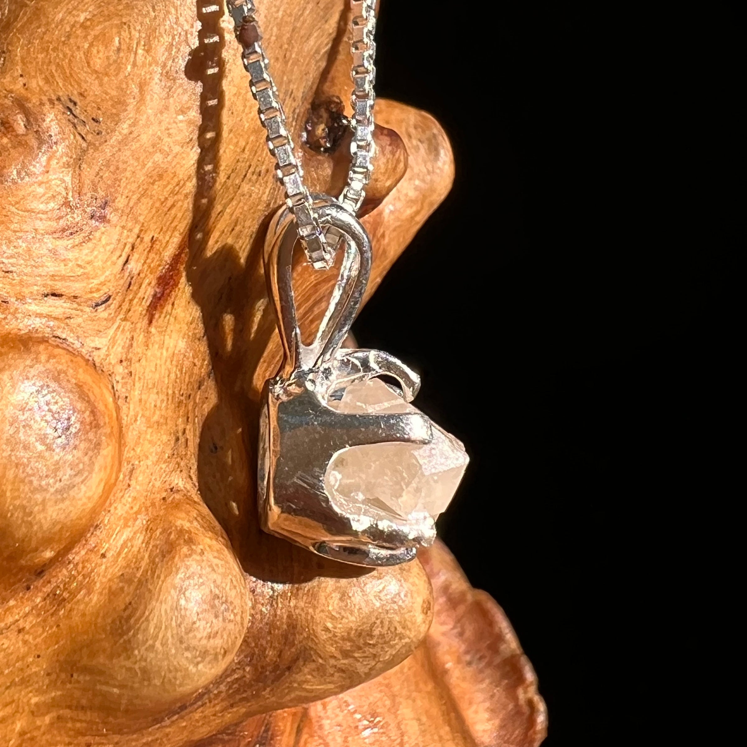 Colorado Phenakite Crystal Pendant Sterling #7082-Moldavite Life