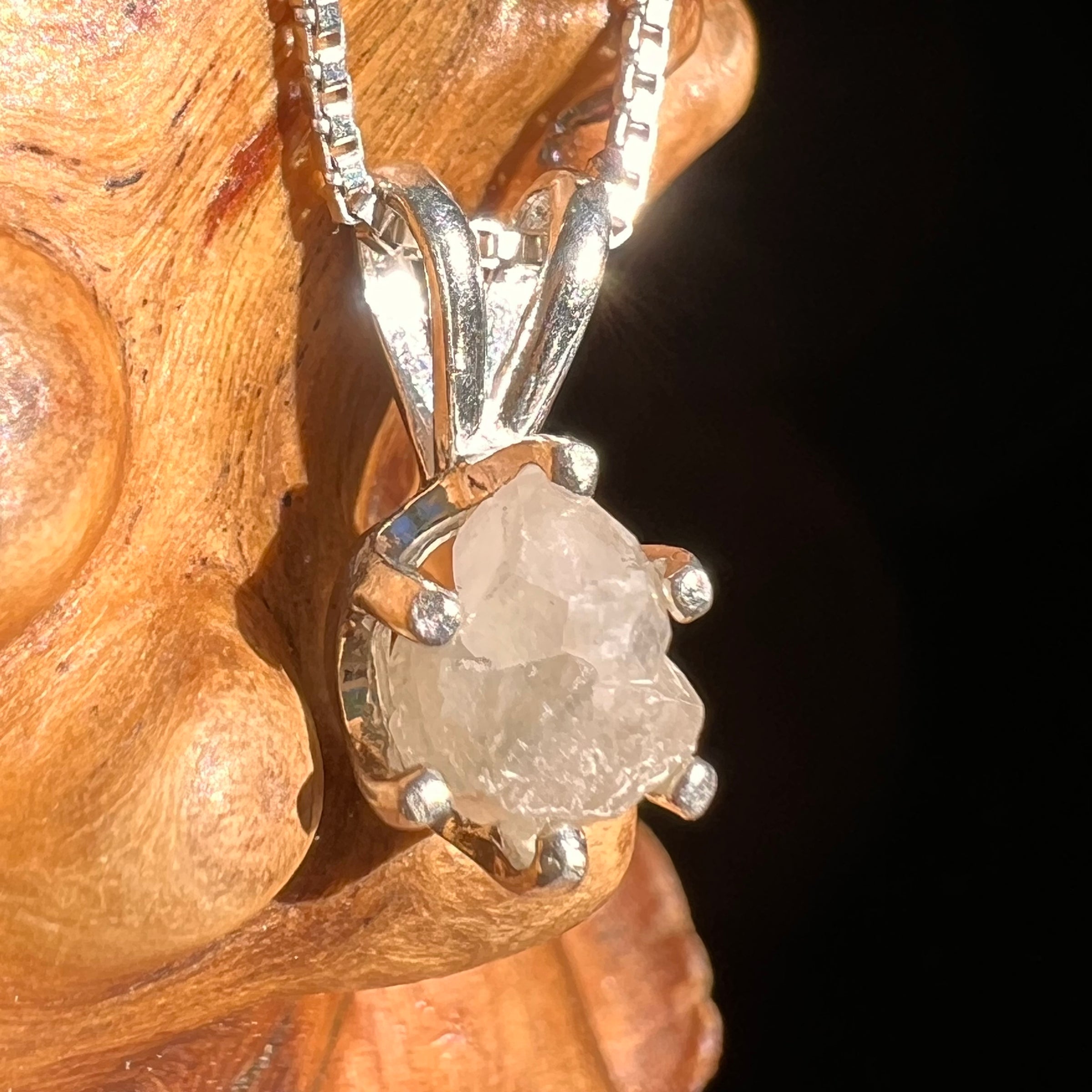 Colorado Phenakite Crystal Pendant Sterling #7091-Moldavite Life