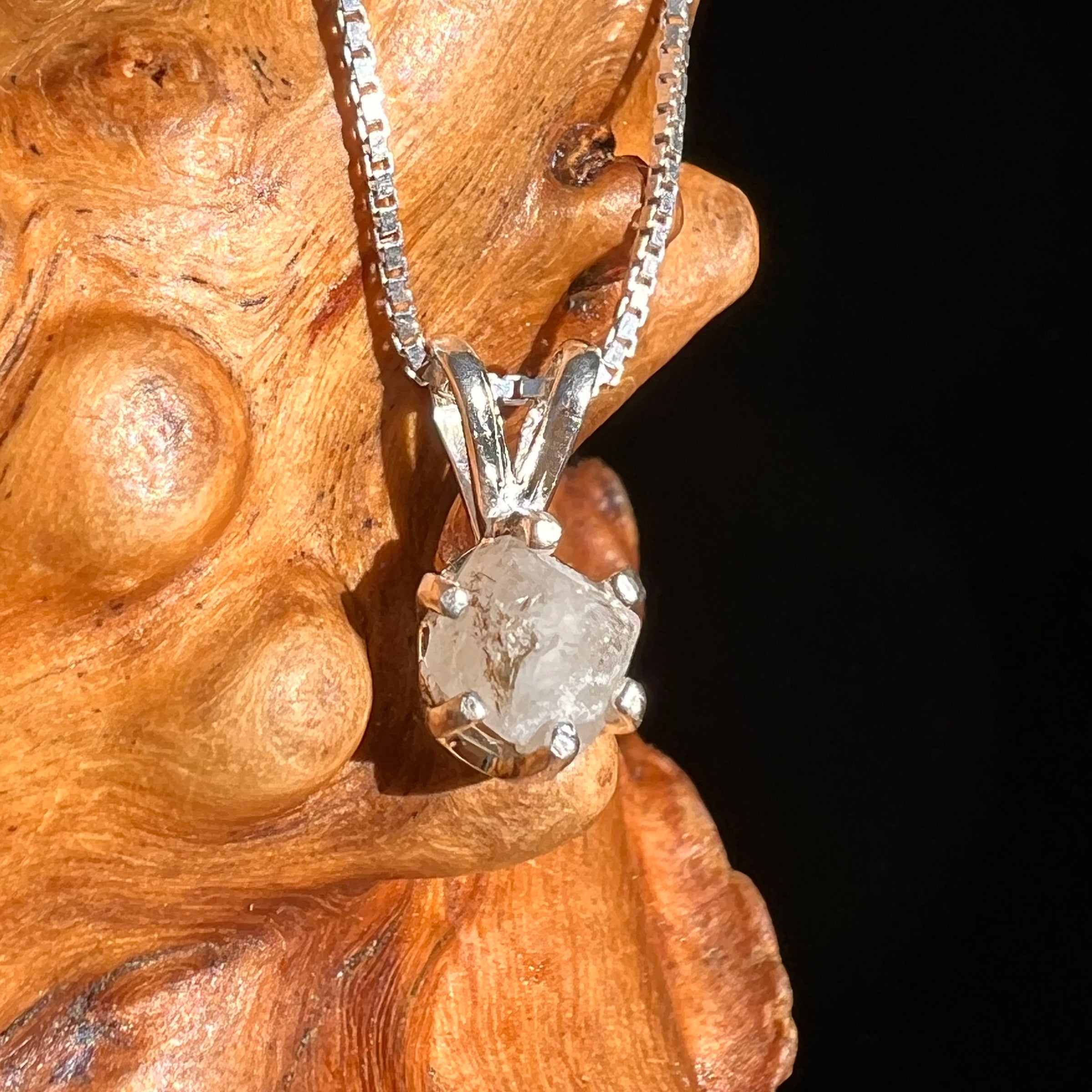 Colorado Phenakite Crystal Pendant Sterling #7092-Moldavite Life