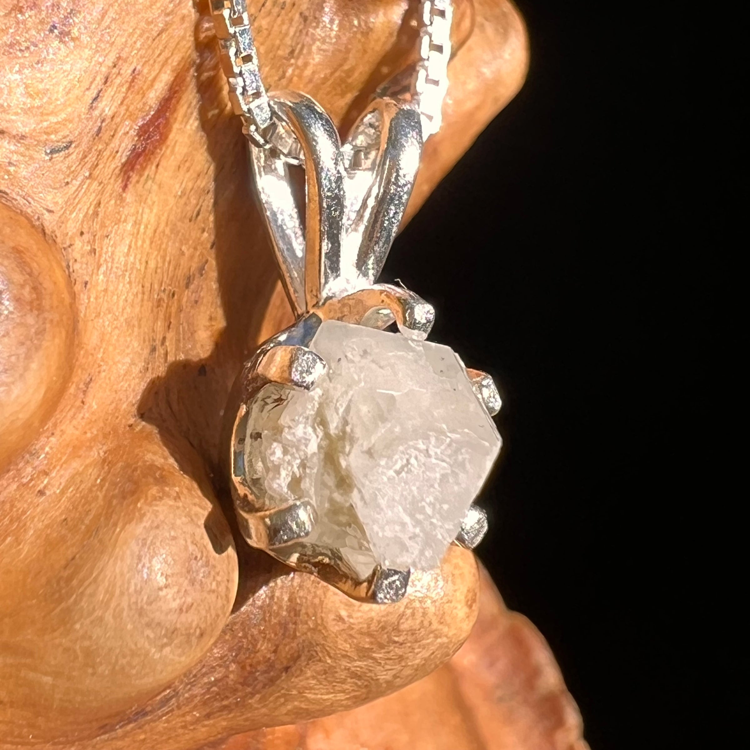 Colorado Phenakite Crystal Pendant Sterling #7098-Moldavite Life