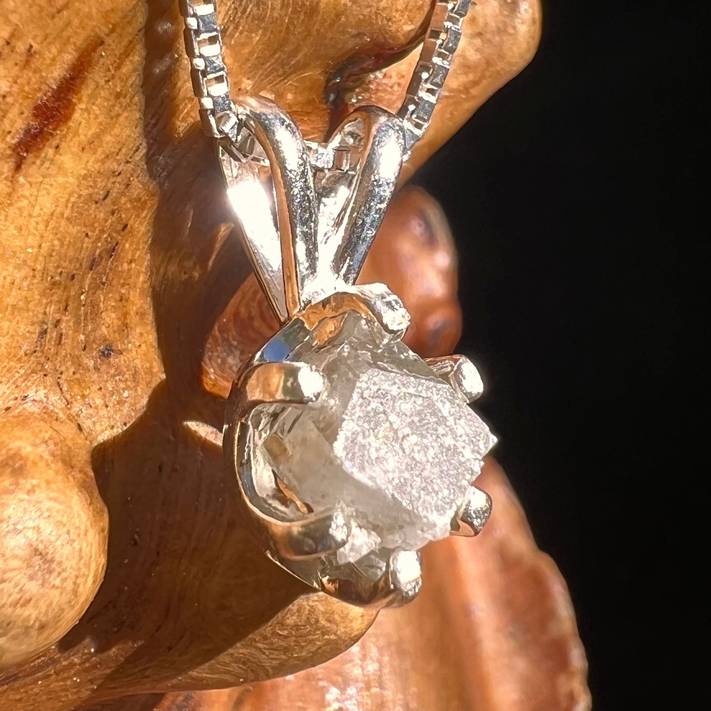 Colorado Phenakite Crystal Pendant Sterling #7104-Moldavite Life