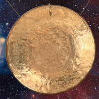 Crystal Gong Herkimer Diamond, Moldavite, & Golden Rutile #22-Moldavite Life