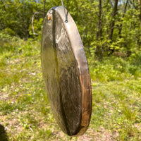 Crystal Gong Herkimer, Moldavite, & Golden Rutile #22-Moldavite Life
