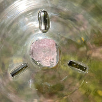 Crystal Singing Bowl Rose Quartz, Moldavite, Tourmaline #15-Moldavite Life