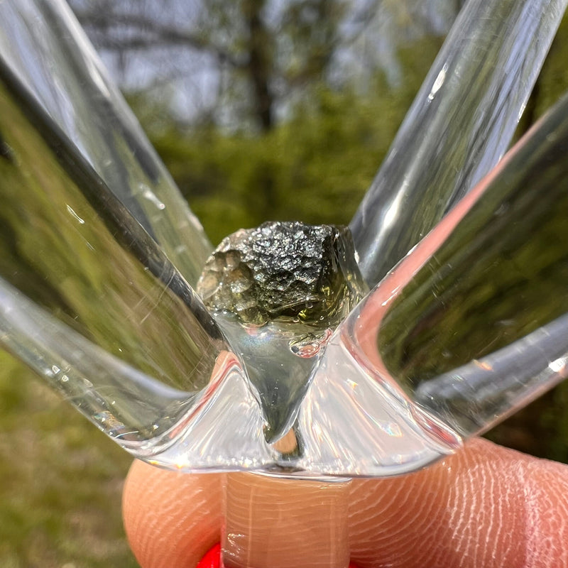 Crystal Singing Pyramid Moldavite Citrine #17-Moldavite Life