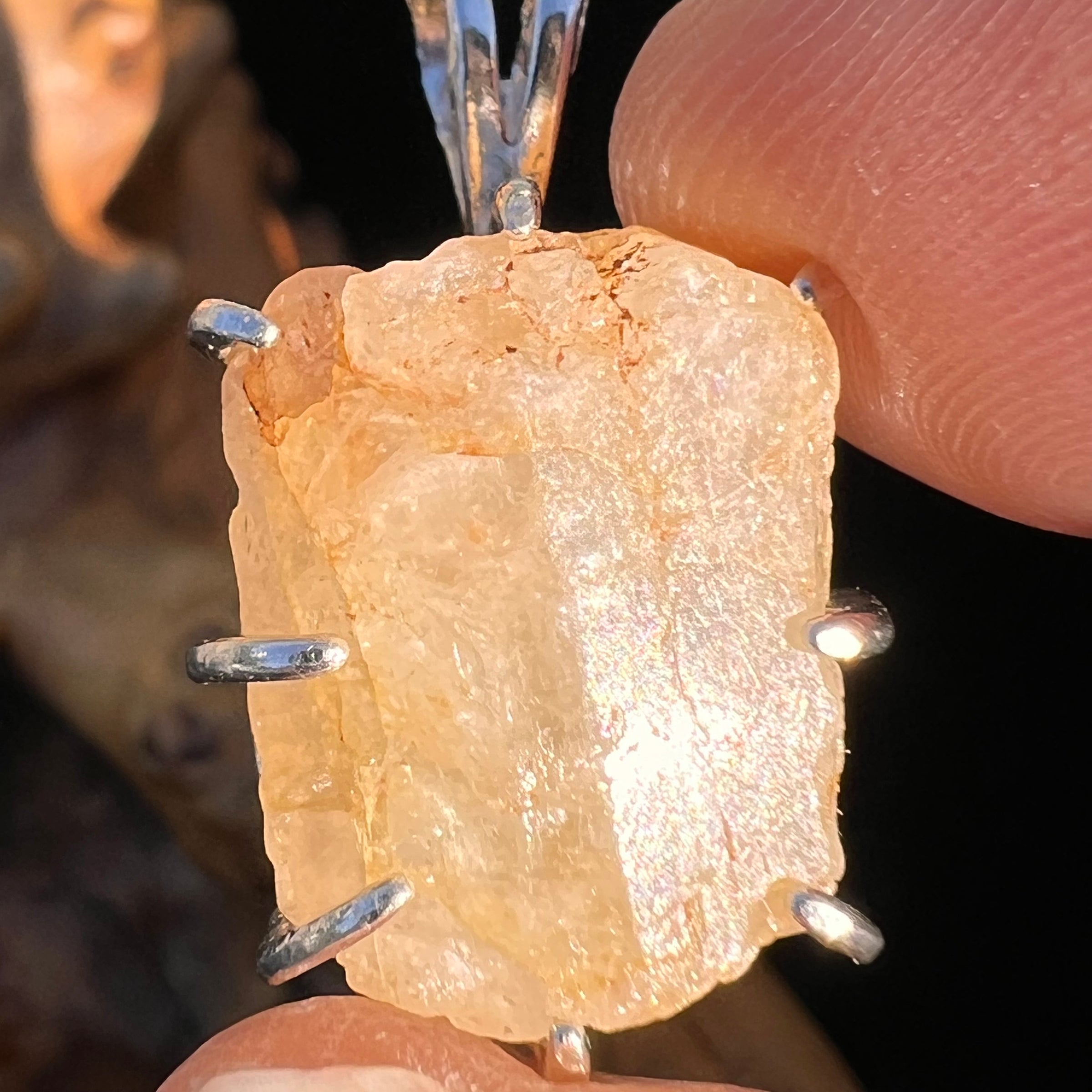 Raw Phenakite Pendant Sterling Silver Nigerian #7201