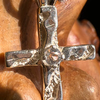 Danburite Cross Pendant Necklace Sterling Silver #5266-Moldavite Life