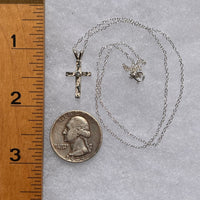 Danburite Cross Pendant Necklace Sterling Silver #5266-Moldavite Life