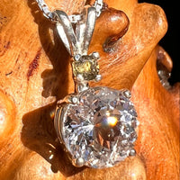 Danburite & Moldavite Necklace Sterling Silver #8821-Moldavite Life