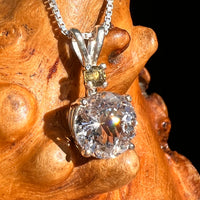 Danburite & Moldavite Necklace Sterling Silver #8821-Moldavite Life
