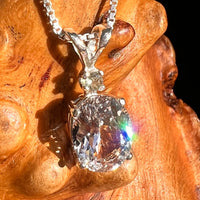 Danburite & Moldavite Necklace Sterling Silver #8822-Moldavite Life