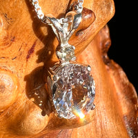 Danburite & Moldavite Necklace Sterling Silver #8822-Moldavite Life