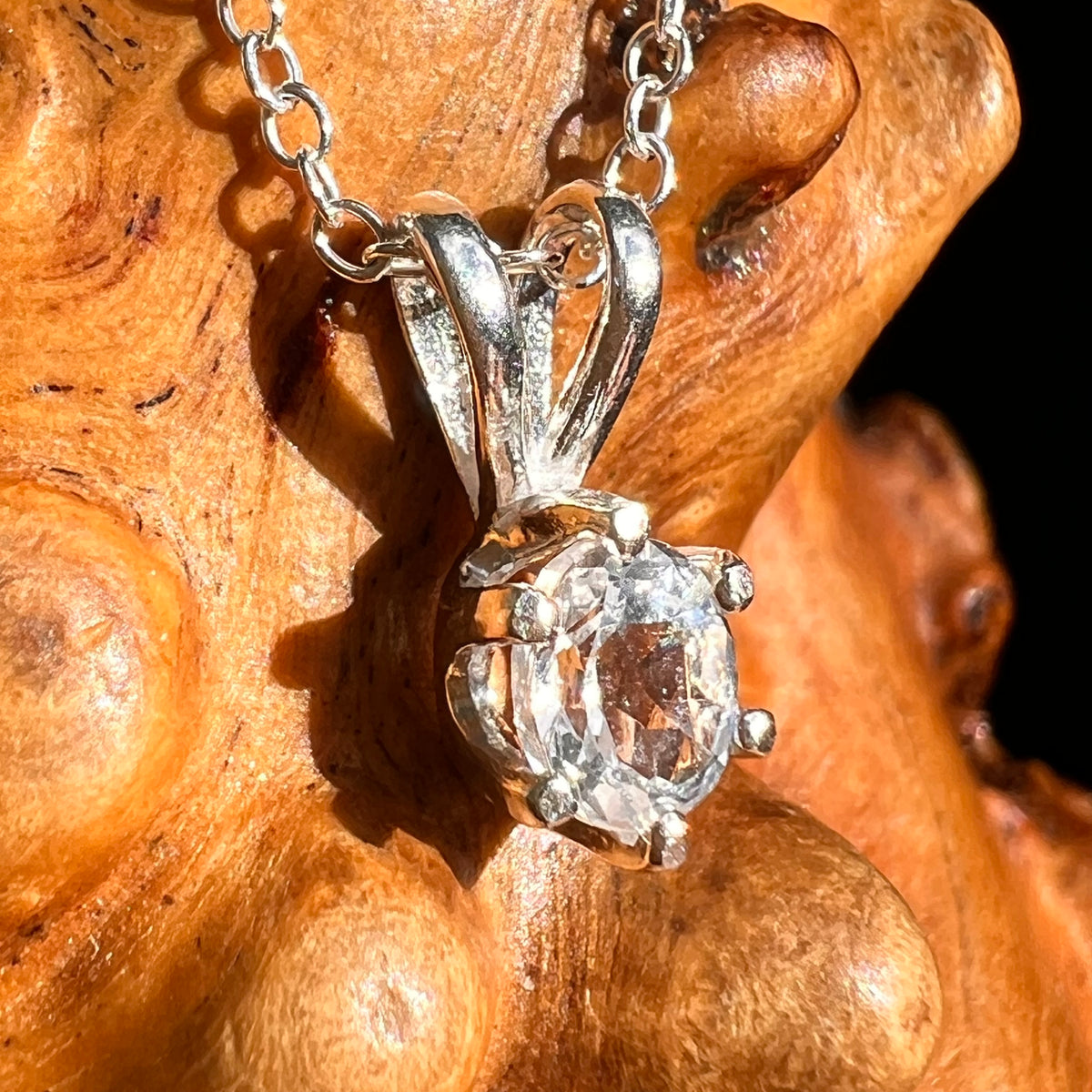 Danburite Necklace Sterling Silver #8812-Moldavite Life