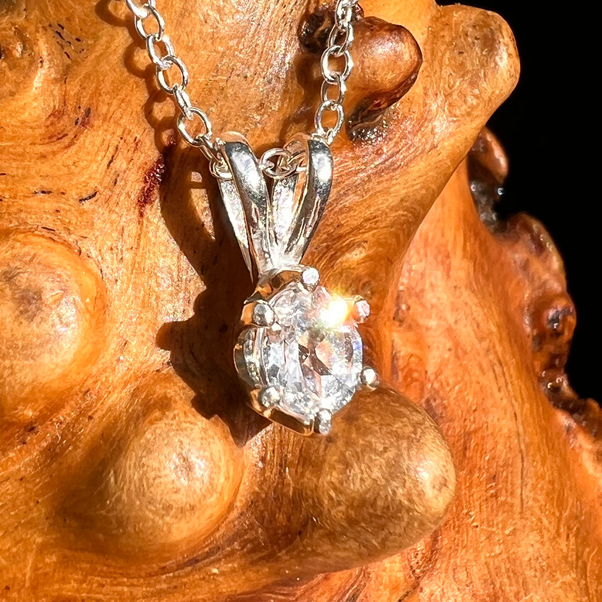 Danburite Necklace Sterling Silver #8812-Moldavite Life