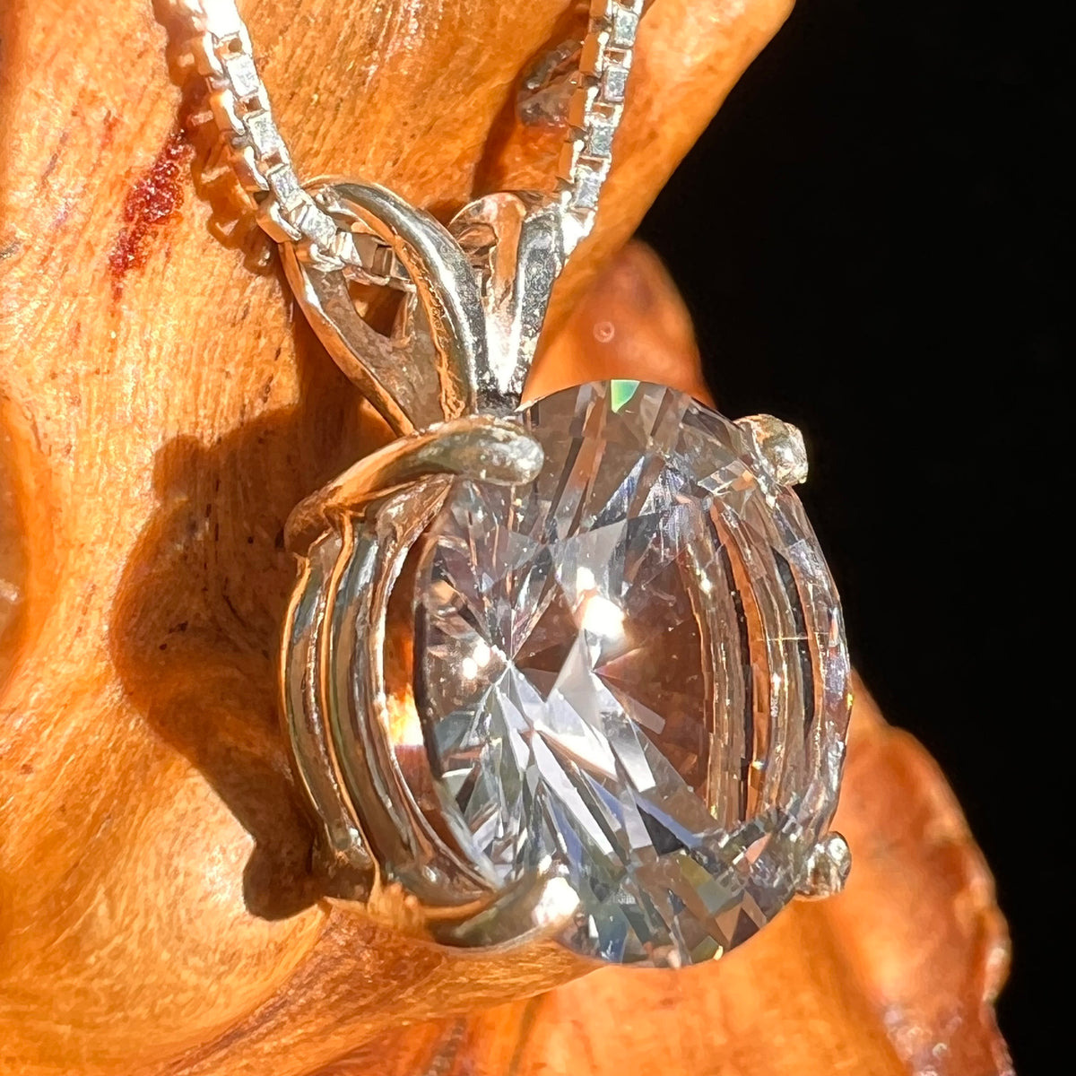 Danburite Necklace Sterling Silver #8815-Moldavite Life