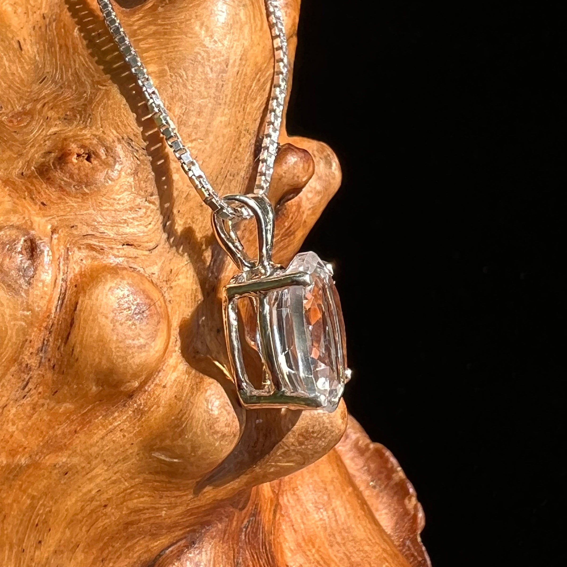 Danburite Oval Pendant Necklace Sterling #5270-Moldavite Life