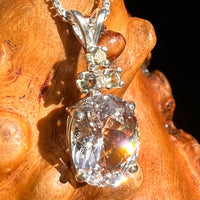 Danburite & Triple Moldavite Necklace Sterling Silver #8823-Moldavite Life