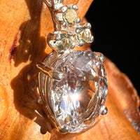 Danburite & Triple Moldavite Necklace Sterling Silver #8823-Moldavite Life
