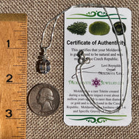 Danburite & Triple Moldavite Necklace Sterling Silver #8823-Moldavite Life