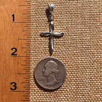 Diamond Cross Pendant Sterling Silver #7960-Moldavite Life