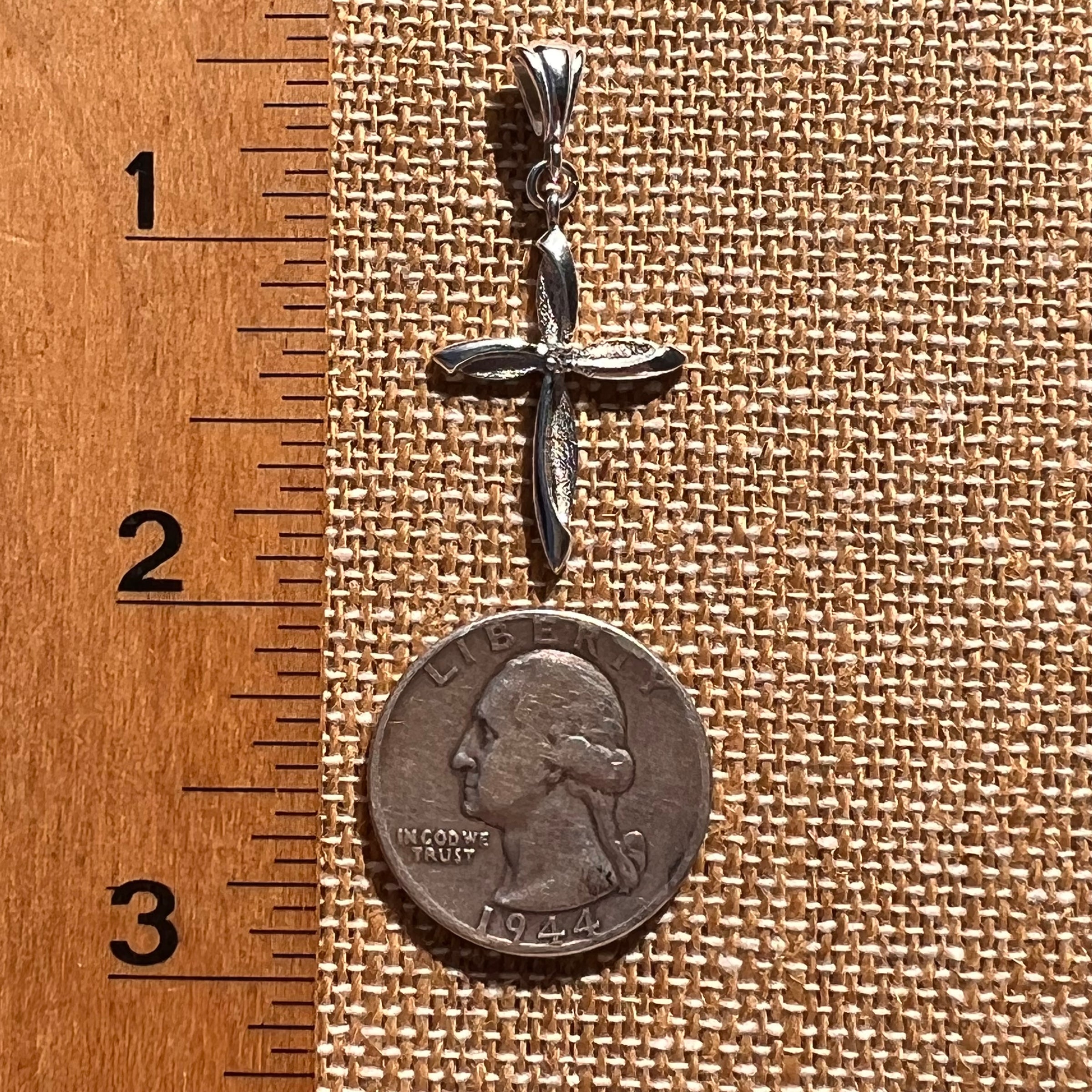 Diamond Cross Pendant Sterling Silver #7960-Moldavite Life