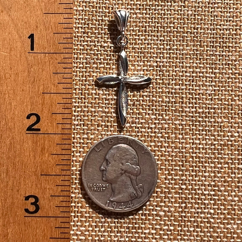 Diamond Cross Pendant Sterling Silver #7960-Moldavite Life