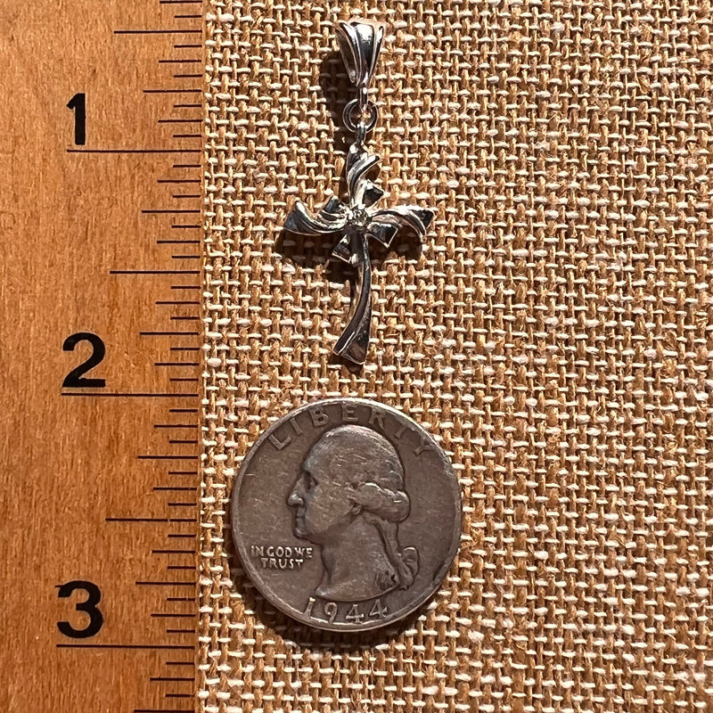 Diamond Cross Pendant Sterling Silver #7961-Moldavite Life