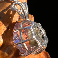 Double Terminated Amethyst & Moldavite Pendant Sterling #7627-Moldavite Life