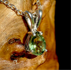 Small Moldavite Pear Necklace Sterling Silver