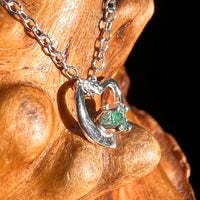 Emerald Heart Necklace Sterling Silver #8199-Moldavite Life