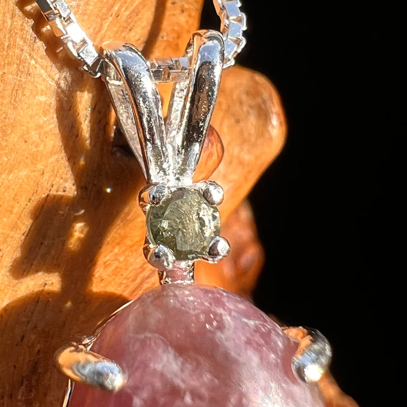 Euphoralite & Moldavite Pendant Sterling Silver #5942-Moldavite Life