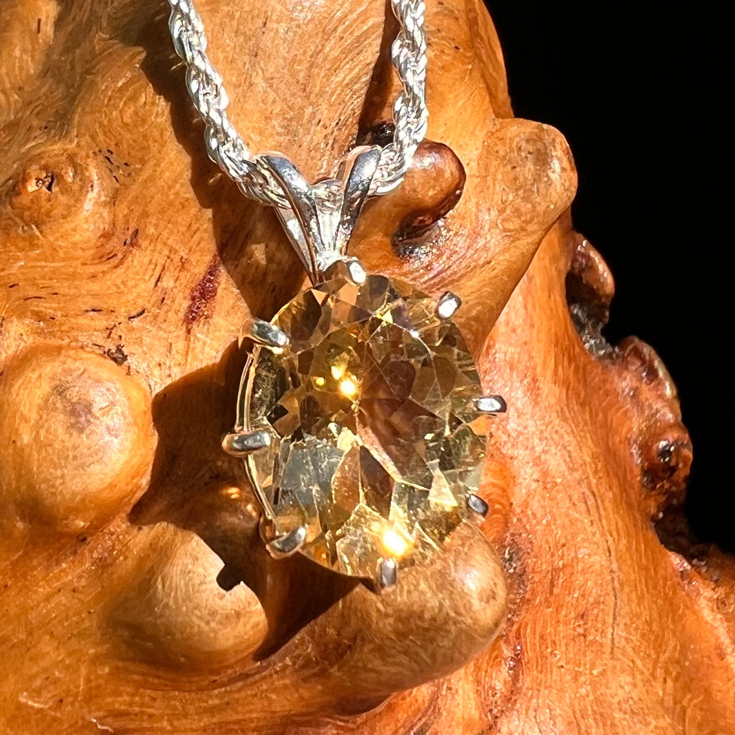 Faceted Citrine Pendant Sterling Silver #8499-Moldavite Life