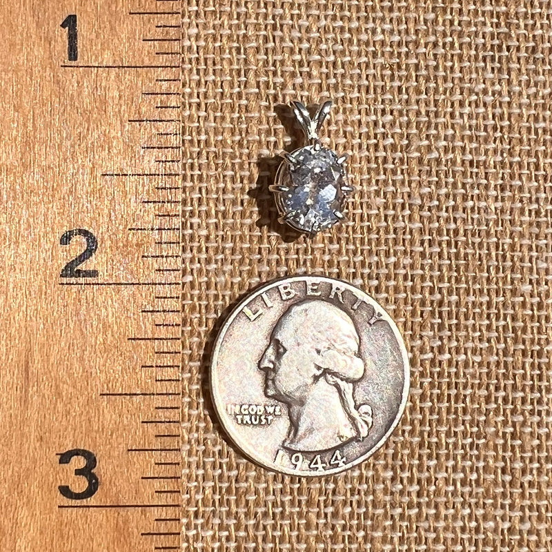 Faceted Kunzite Pendant Sterling Silver #6745-Moldavite Life