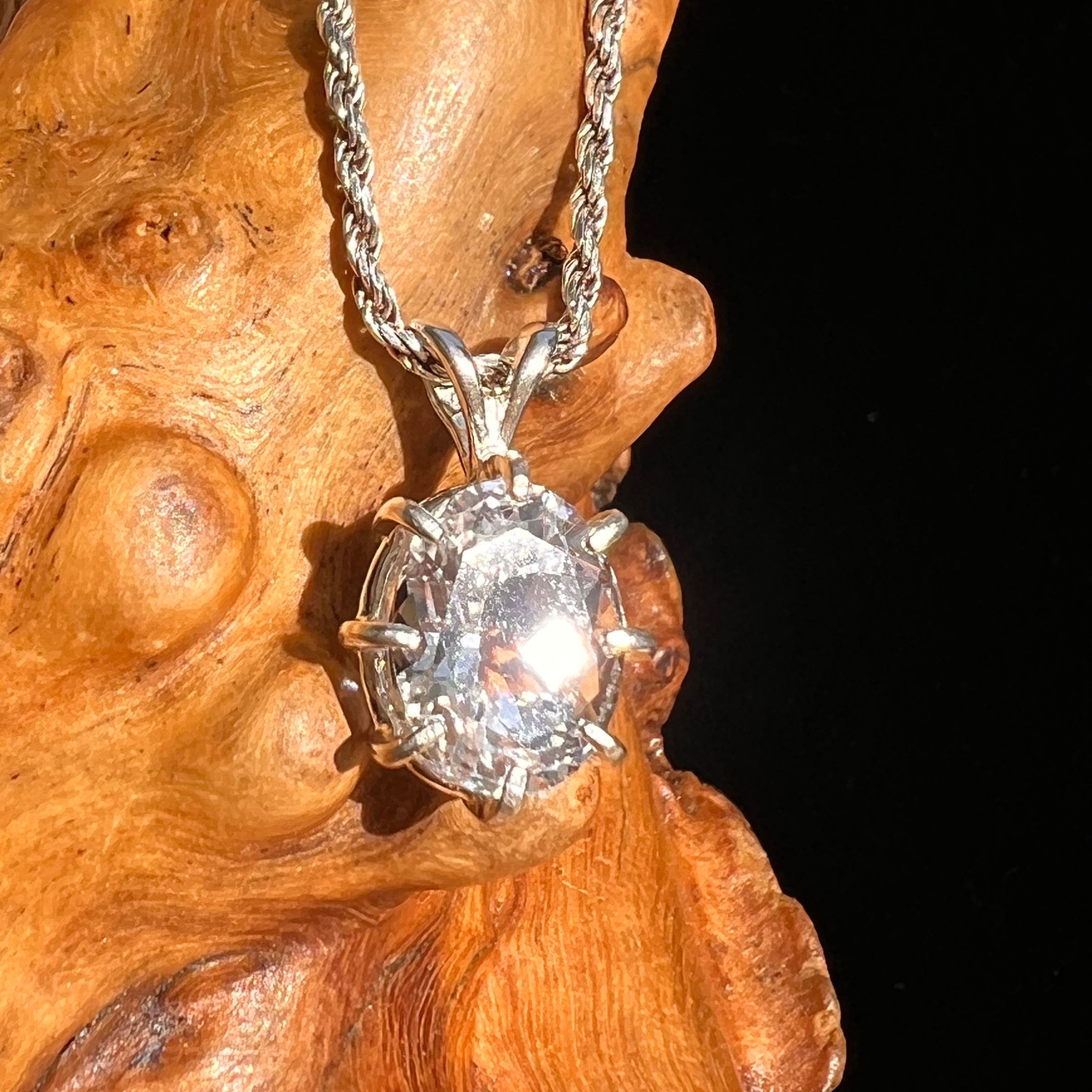 Faceted Kunzite Pendant Sterling Silver #6745-Moldavite Life