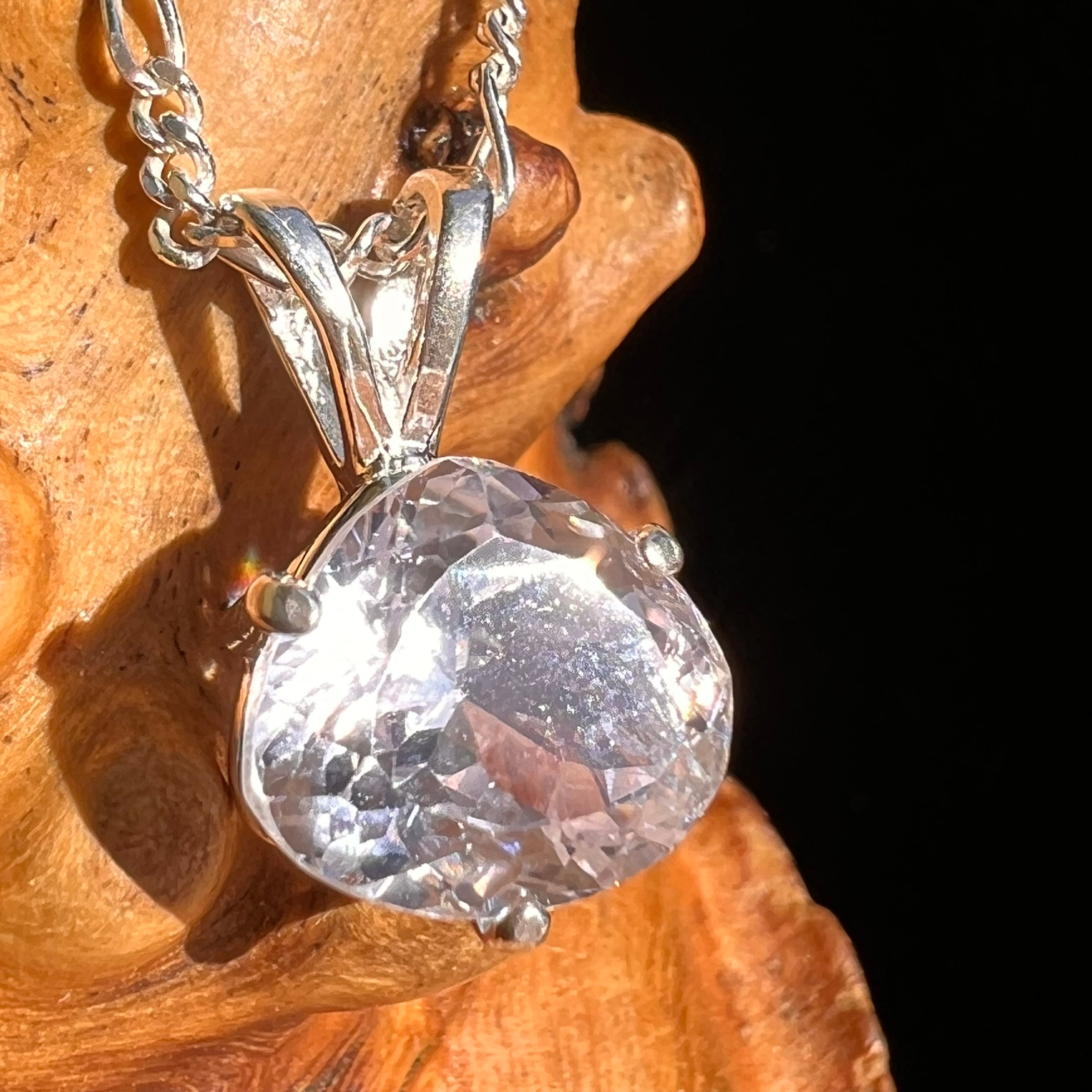 Faceted Kunzite Pendant Sterling Silver #6746-Moldavite Life