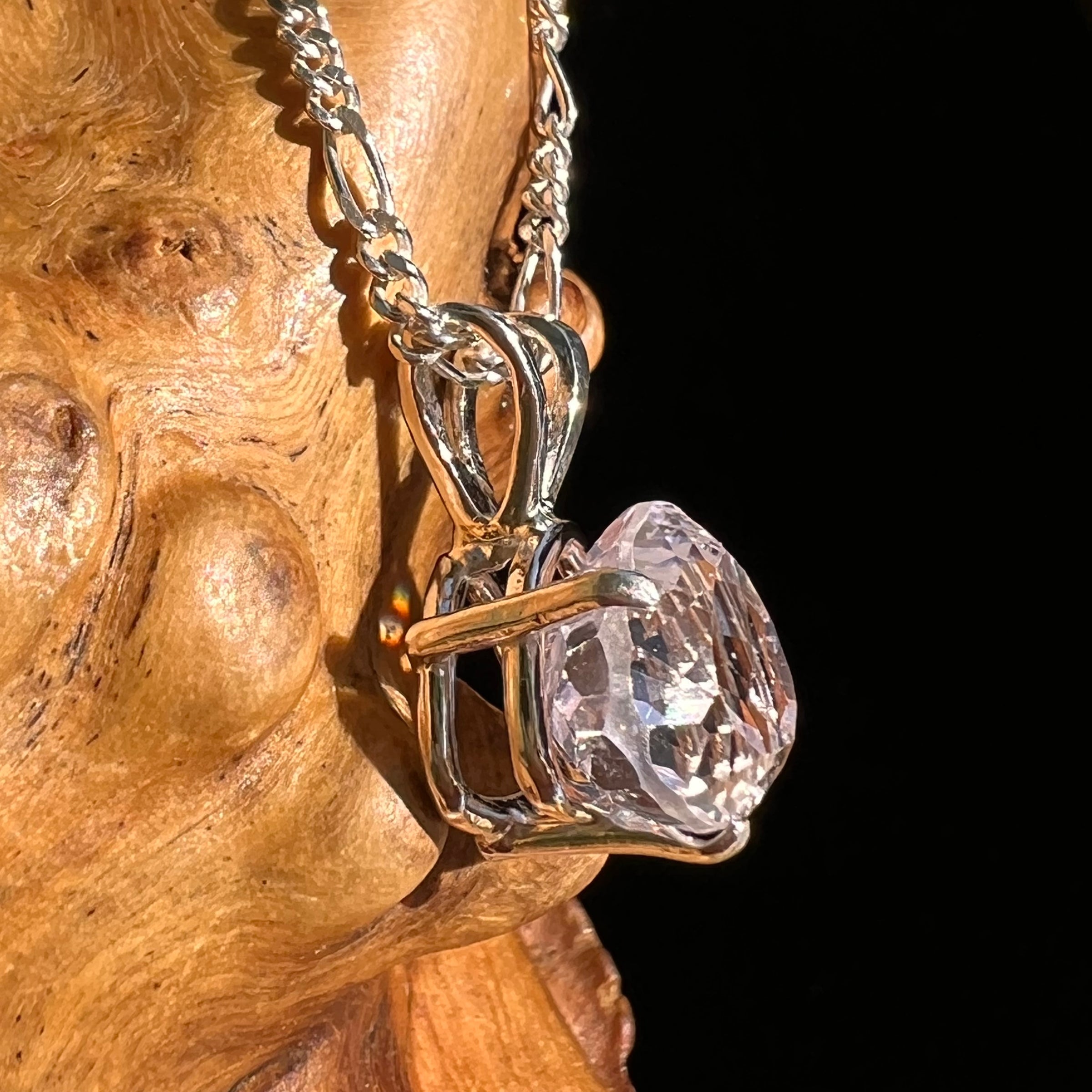 Faceted Kunzite Pendant Sterling Silver #6746-Moldavite Life