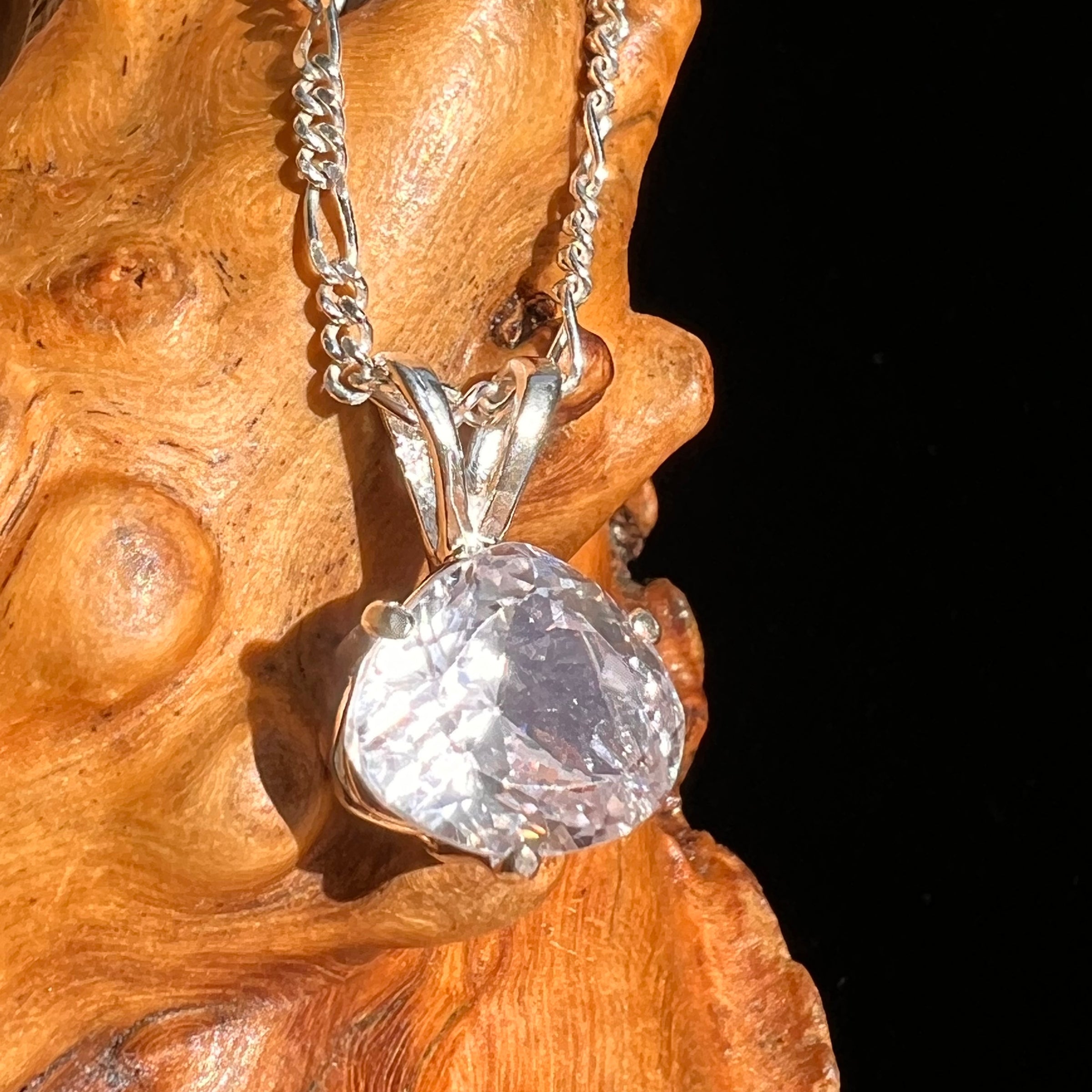 Faceted Kunzite Pendant Sterling Silver #6746-Moldavite Life