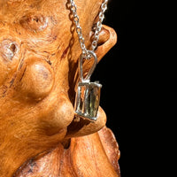 Faceted Moldavite Necklace Sterling Silver #8542-Moldavite Life