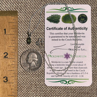 Faceted Moldavite Necklace Sterling Silver #8542-Moldavite Life