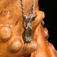 Faceted Moldavite Necklace Sterling Silver #8542-Moldavite Life