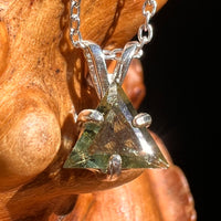 Faceted Moldavite Necklace Sterling Silver #8543-Moldavite Life