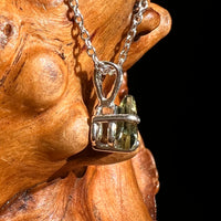 Faceted Moldavite Necklace Sterling Silver #8543-Moldavite Life